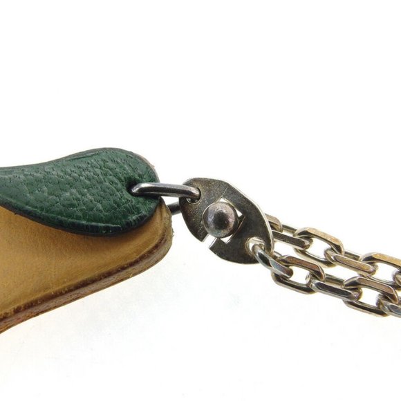 HERMES Keychain fruit motif beige leather �~ Silver hardware Auth used L3046 - Picture 4 of 6